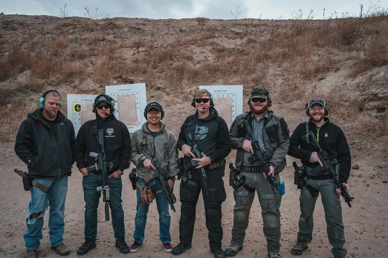 Class group photo at the range
