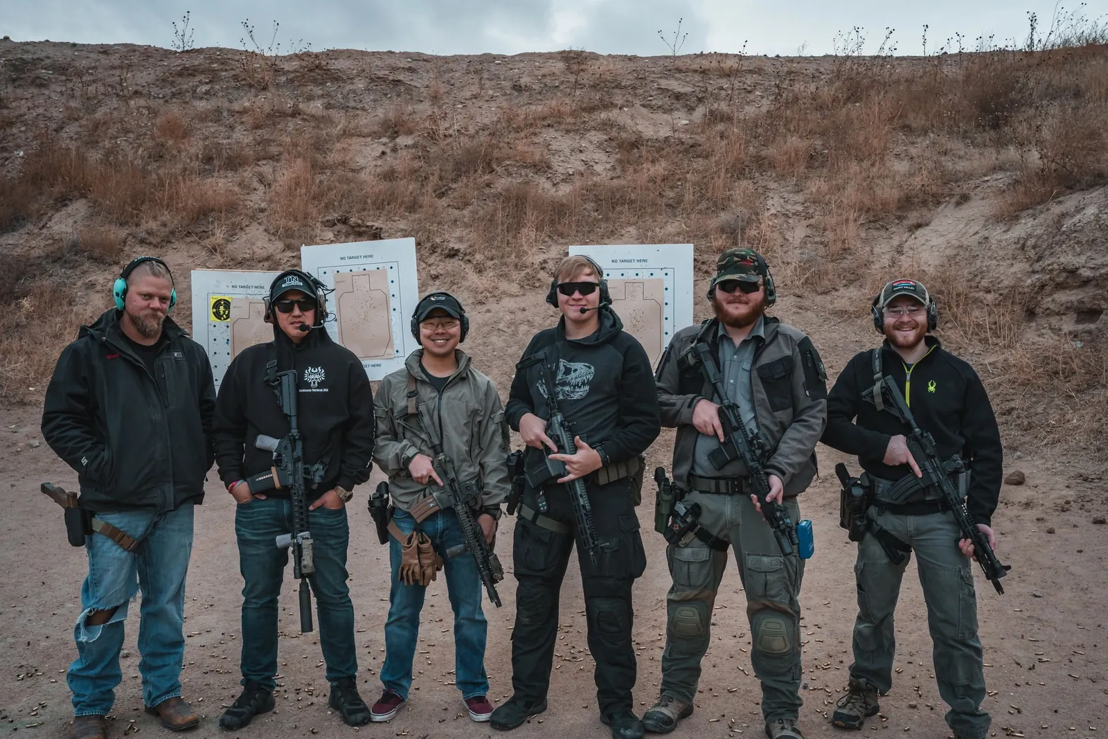 Group of students and instructor at an outdoor range